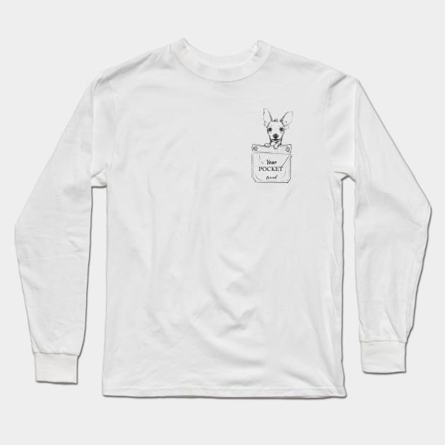 Pocket Dog 4 Long Sleeve T-Shirt by EveFarb